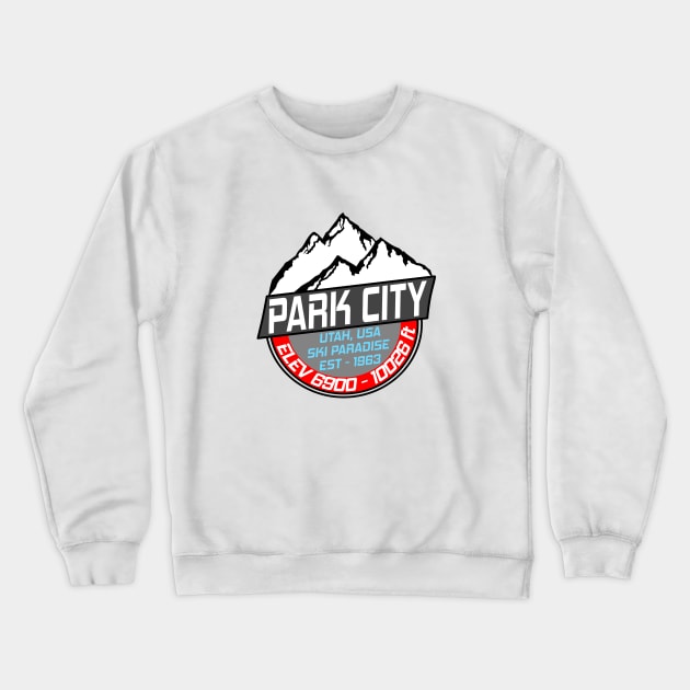 Ski Park City Utah USA Skiing Paradise Crewneck Sweatshirt by ChrisWilson